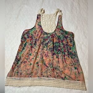 Collective concepts sheer floral blouse.